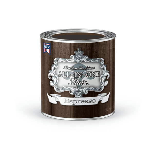 Heirloom Traditions ALL-IN-ONE Gel Stain, Espresso (deep brown), Quart - No Sanding or Sealer needed, Oil Based for Interior/Exterior use