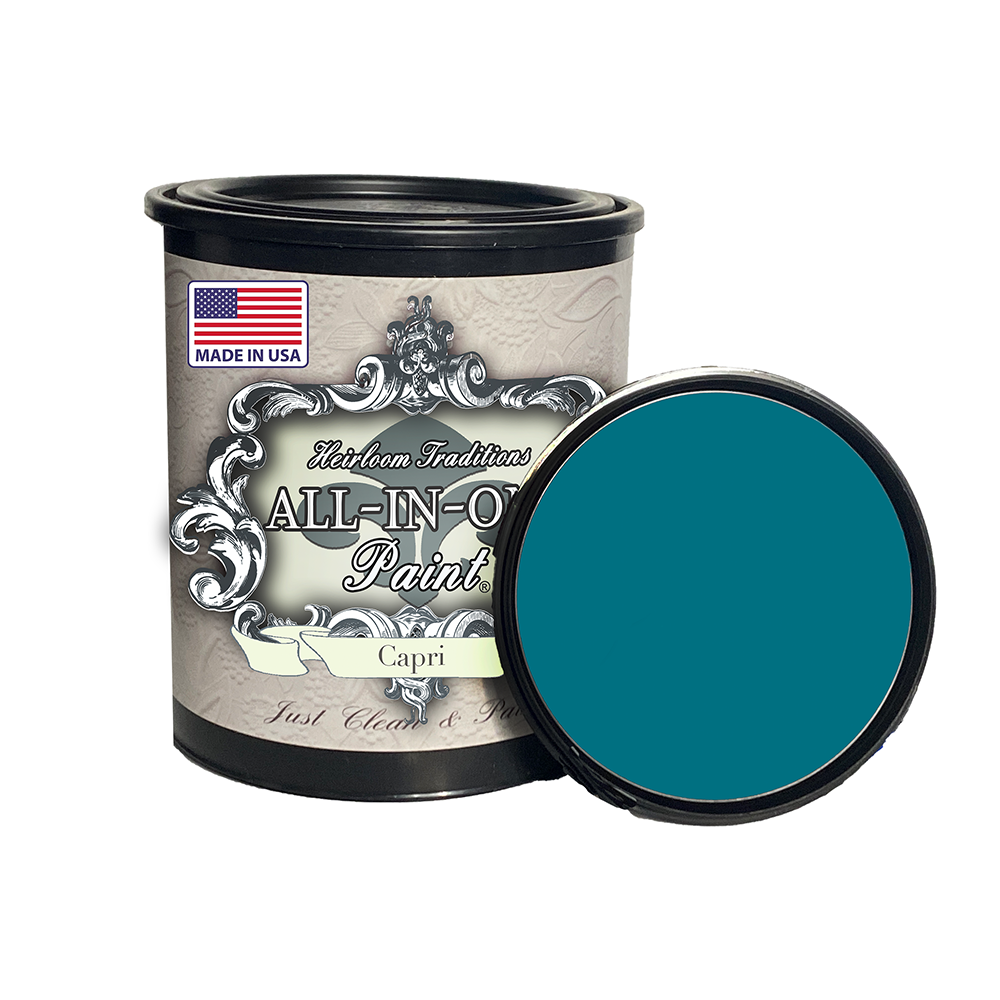 Heirloom ALLINONE Paint, Capri (Green Teal), 32Fl Oz Quart for
