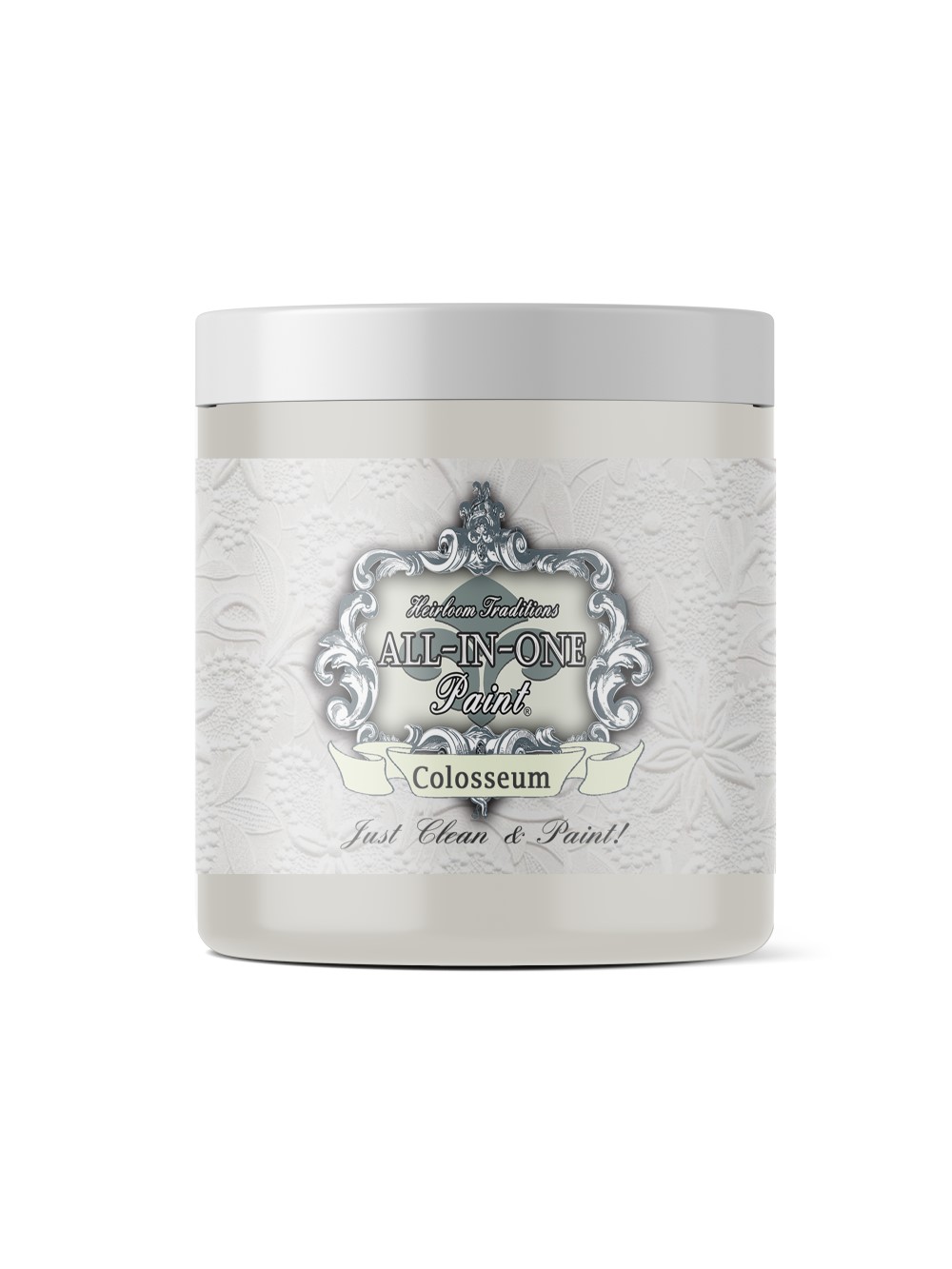 Heirloom ALLINONE Paint, 8 Fl Oz, Colosseum Gray White, Durable for