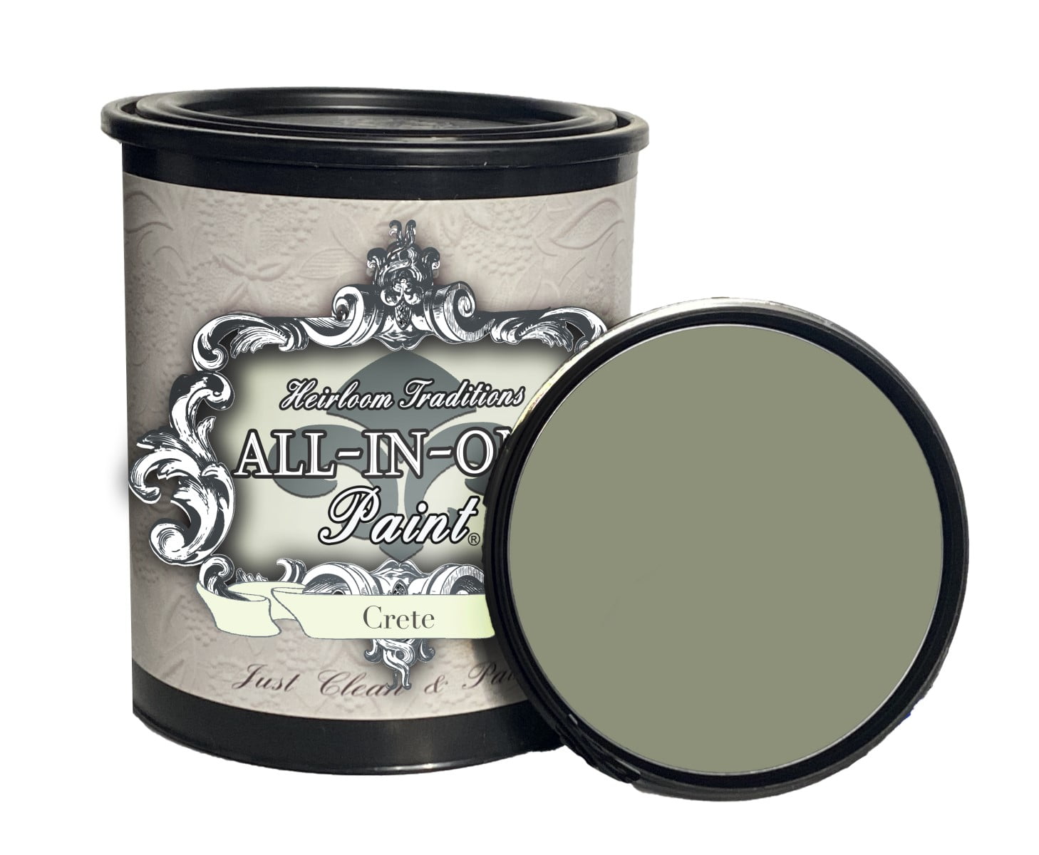 ALLINONE Paint, Crete (Olive Green), 32 Fl Oz Quart. Durable