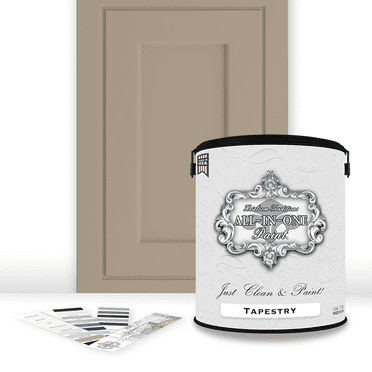 ALL-IN-ONE Paint, Durable cabinet and furniture paint. Built in primer and top coat, no sanding needed. Includes our 30 featured color card - Tapestry (khaki brown), Gallon