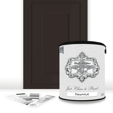 ALL-IN-ONE Paint, Durable cabinet and furniture paint. Built in primer and top coat, no sanding needed. Includes our 30 featured color card - Truffle (warm, dark brown), Gallon