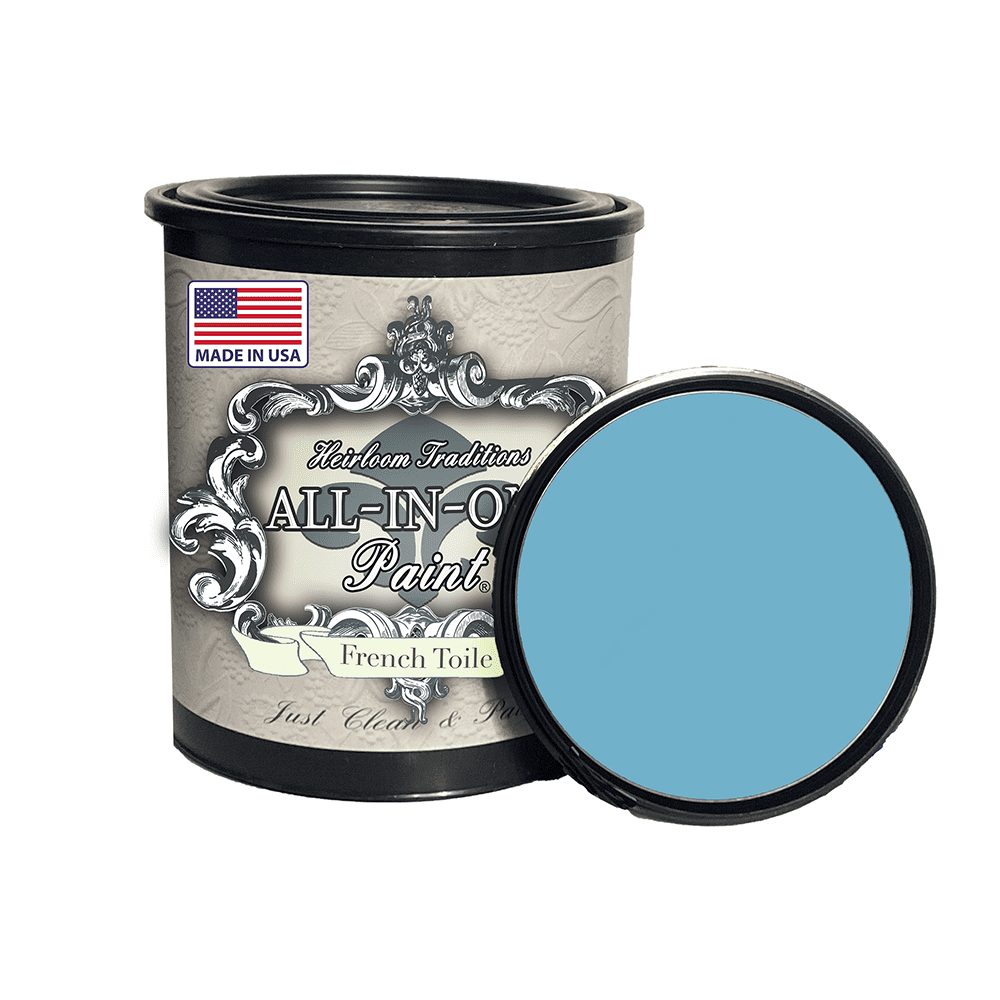 ALL-IN-ONE Paint, Durable cabinet and furniture paint. Built in primer and top coat, no sanding needed. Includes our 30 featured color card - French Toile, Quart