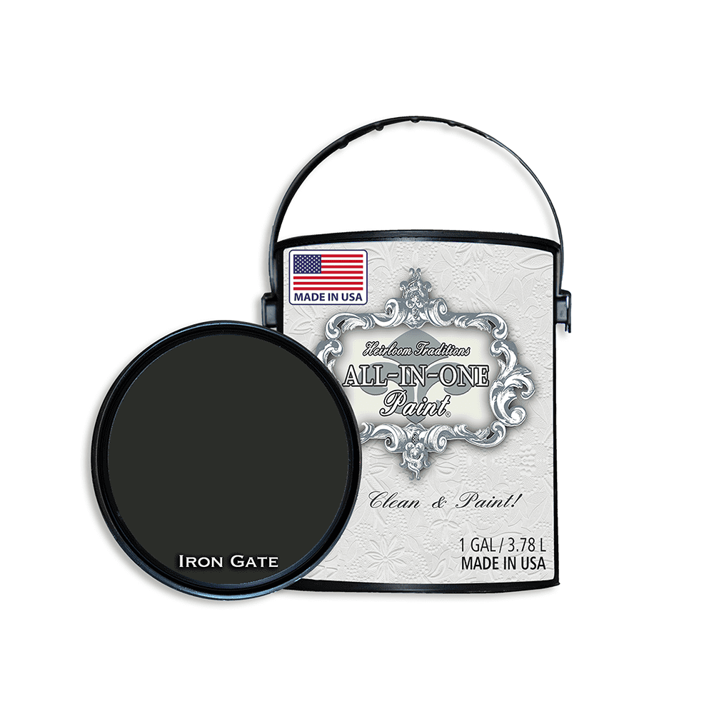 ALLINONE Paint, Iron Gate (Black), 128 Fl Oz Gallon. Durable