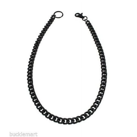 ALL METAL Matte BLACK Link Wallet BIKER TRUCKER Heavy Key Chain Jean 32 in punk