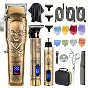 ALL Metal Hair Clippers for Men Cordless Barber Trimmer for Haircut Rechargeable Hair Grooming Kit