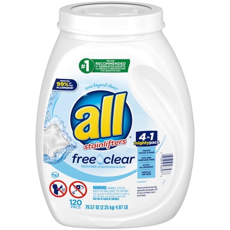 ALL Mighty Pacs Free & Clear Laundry Detergent (120 loads)