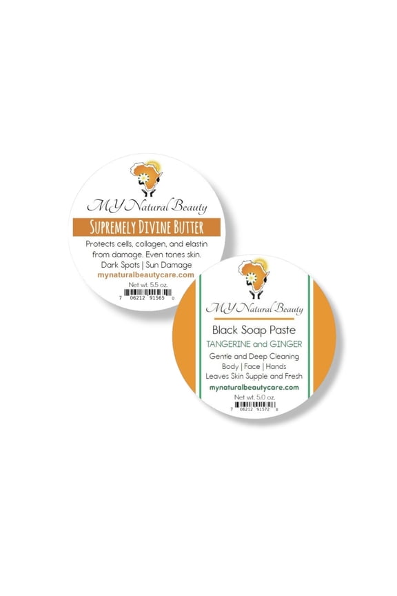 ALL-NATURAL Paste Soap and Scar Repair COMBO Set | TANGERINE and GINGER | Good for Dry and Sensitive Skin | Acne, Eczema, Rosacea | Face and Body Care | Hydrates, Heals and Protects Skin