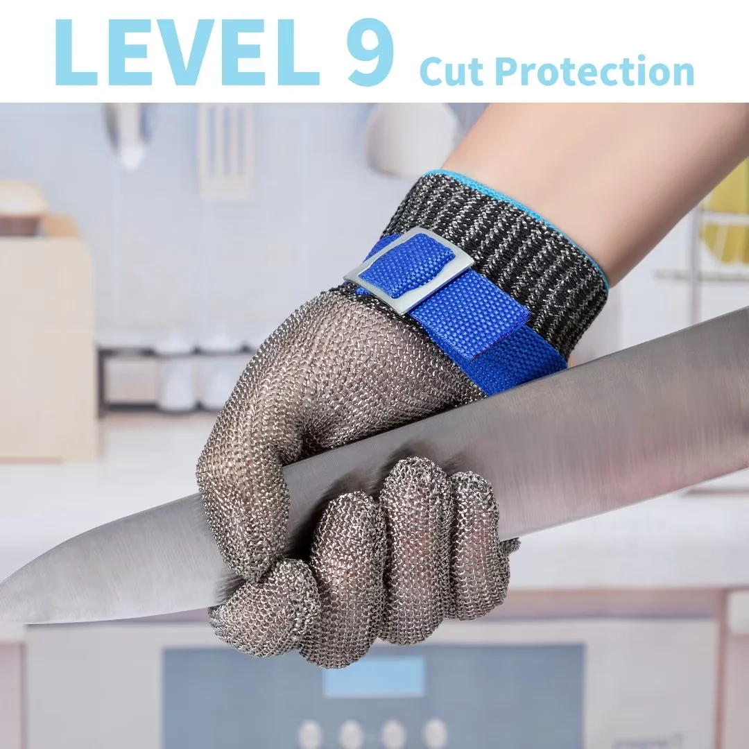 ALL PRIDE Cut Resistant Glove, Cut Meat Hold Fish, Stainless Steel Mesh