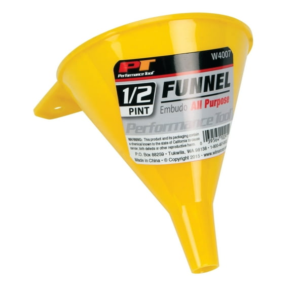 Performance Tool W4007 All Purpose Funnel, 1/2 Pint Capacity