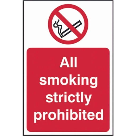 ALL SMOKING STRICTLY PROHIBITED Site Safety Metal Sign 8x12 Inch Notice Danger Warning Caution for Outdoor & Indoor