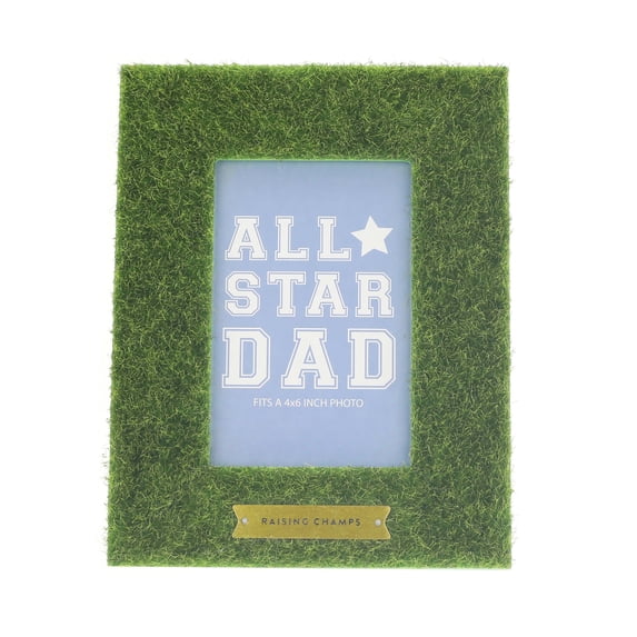 Raising Champs Faux Grass Picture Frame, Green, 4" x 6", Father's Day by Way To Celebrate