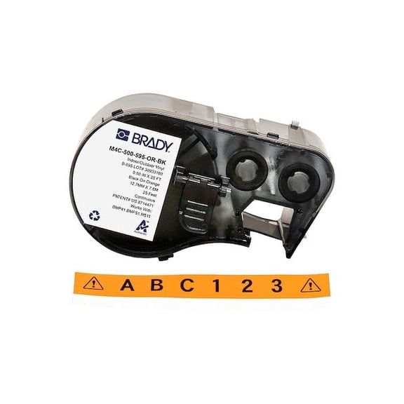 Brady Label/RibbonCartridge,Orange,1/2inW M4C-500-595-OR-BK