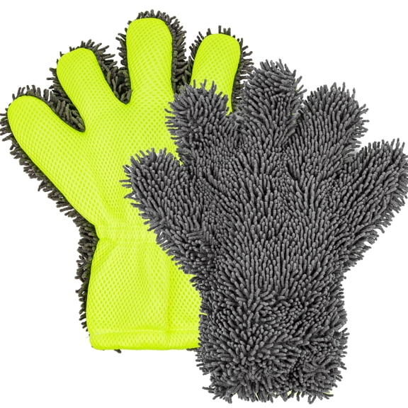 ALL4DETAIL Chenille Microfiber Wash Mitt Automotive Cleaners, 0.5 lb, 2 piece