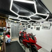 ALL4DETAIL Hexagon LED Garage Lights, 15950 LM, for Workshop, Car Detailing, Gym, Office
