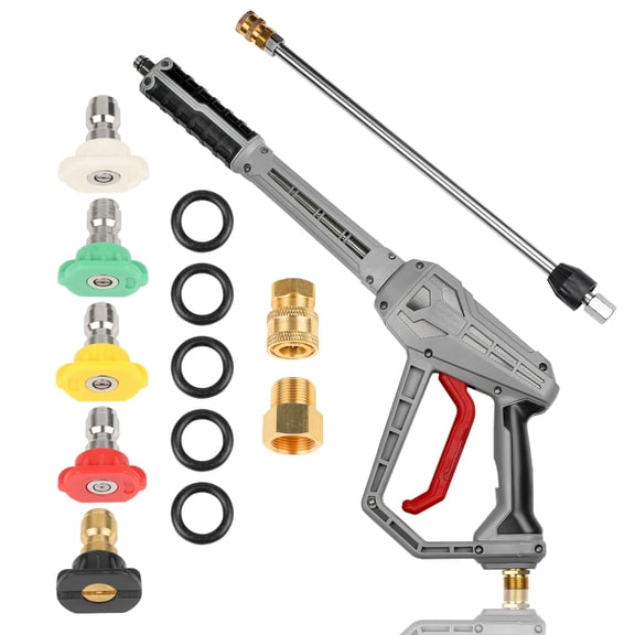 ALL4DETAIL Pressure Washer Gun - M22 Fitting, 5 Nozzle Tips, 4500 PSI, Extension