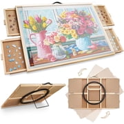 1000 Pieces 2-in-1 Tilting & Rotating Puzzle Board, 30.16" x 22.44" Puzzle Board with 4 Drawers & Clear Protective Cover