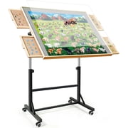 2000 Pieces Puzzle Table with Legs and Wheels, Wooden Jigsaw Puzzle Table with 4 Drawers & Cover, Upgraded Stability & Optimized Lightweight Design, Puzzles for Adults