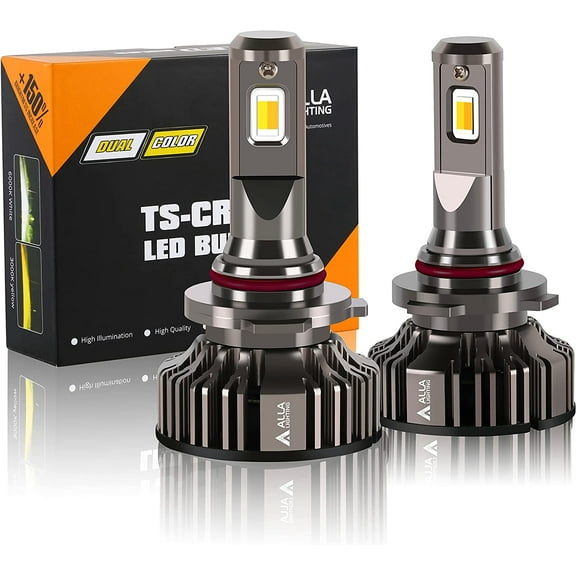 ALLA Lighting 10000Lms HB4 9006 LED Switchback Fog Lights, Headlights, 6000K White/3000K Yellow Dual Color 12V, Extremely Super Bright