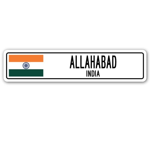 ALLAHABAD INDIA Street Sign Indian flag city country road wall gift