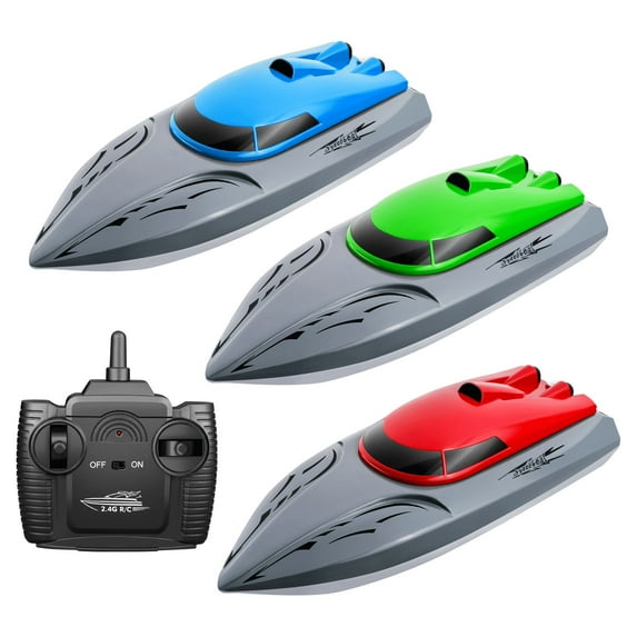 ALLCACA 2.4GHz Toy Watercraft 18km/h High Speed RC Boat Remote Control Boats for Pools and Lakes - Blue