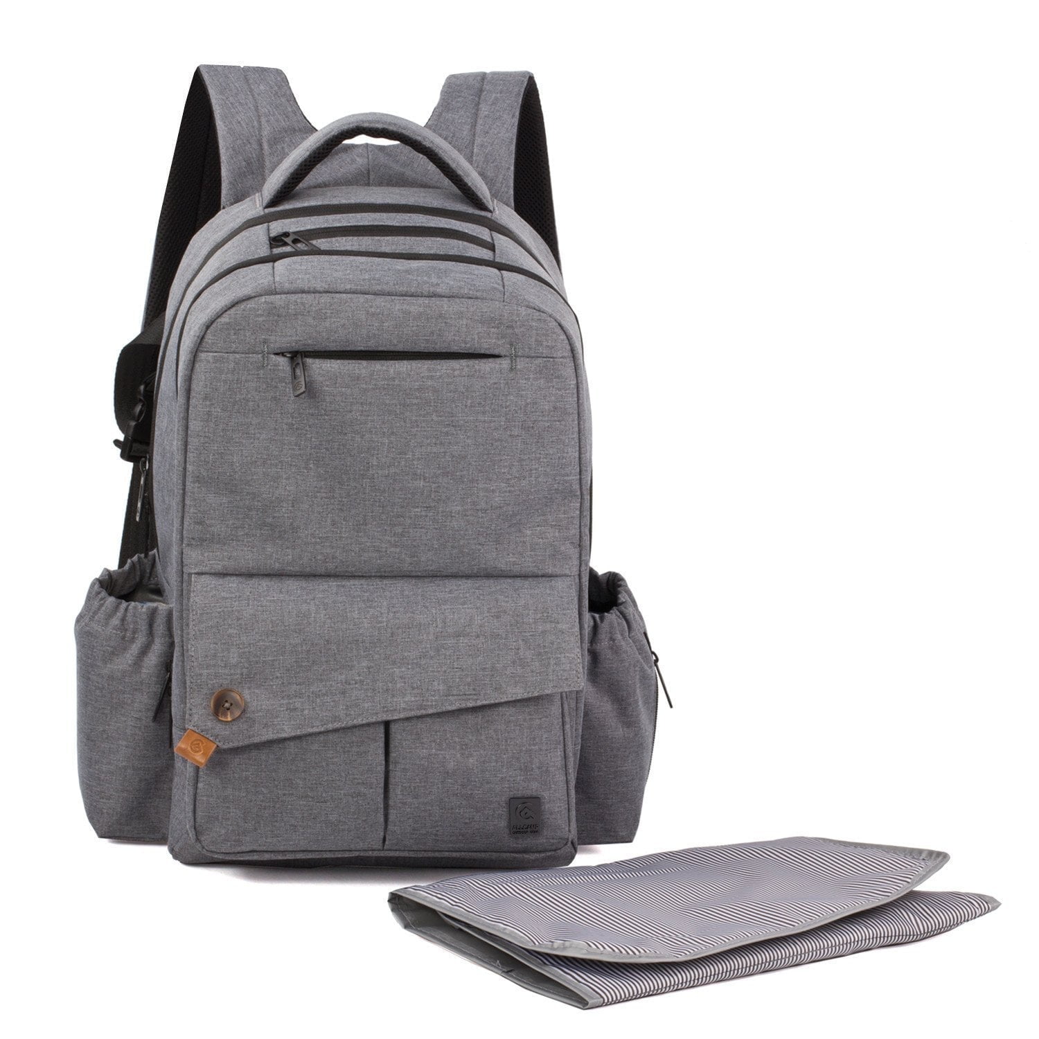 ALLCAMP OUTDOOR GEAR diaper bag XXX-Large capacity SUPPORT ANY BABY STROLLER with changing pad, 26L (X-Grey)