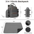 thumbnail image 1 of ALLCAMP Picnic Backpack - Insulated Cooler Bag with Compartment, Detachable Wine Glass Holder, Throw Blanket & Cutlery Set, 2 Person Picnic Set for Family Outings, Couple Gifts (Gray), 1 of 8
