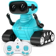 ALLCELE Robot Toys Rechargeable RC Robot for Boys and Girls, Remote Control Toy with Music and LED Eyes ,Gift for Children Age 3 Years and Up(Blue)