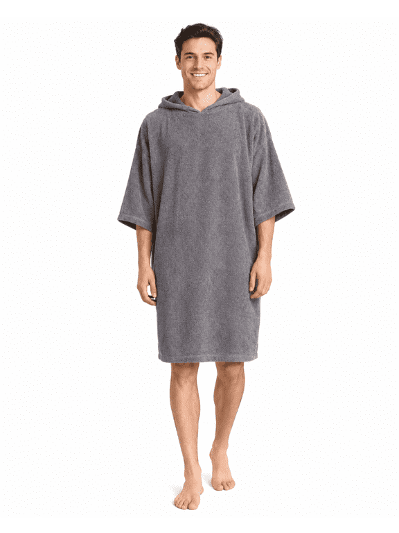 ALLEN & MATE 100% Cotton Hooded Surf Poncho Changing Robe - Quick Absorbent Changing Towel with Pocket for Surfing Men Women