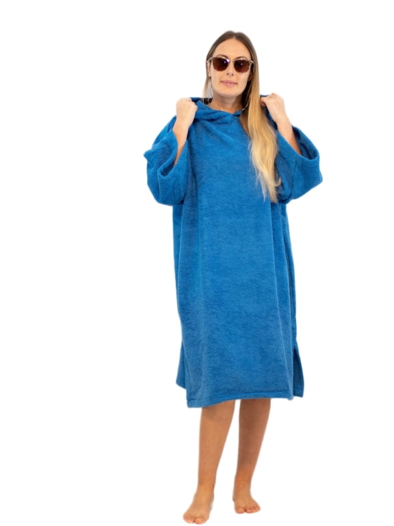 ALLEN & MATE 100% Cotton Hooded Surf Poncho Changing Robe - Quick Absorbent Changing Towel with Pocket for Surfing Men Women