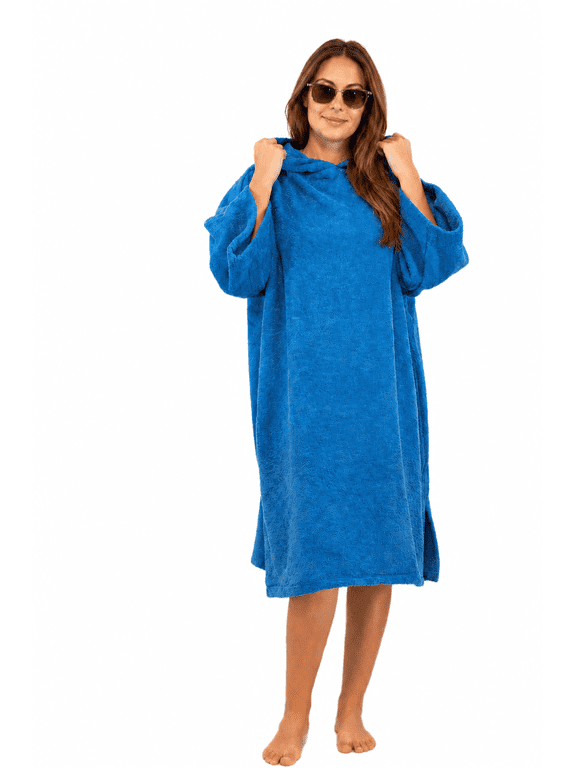 ALLEN & MATE 100% Cotton Hooded Surf Poncho Changing Robe - Quick Absorbent Changing Towel with Pocket for Surfing Men Women