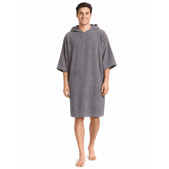 ALLEN & MATE 100% Cotton Hooded Surf Poncho Changing Robe - Quick Absorbent Changing Towel with Pocket for Surfing Men Women
