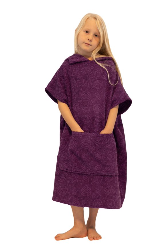 ALLEN & MATE 100% Cotton Kids Changing Robe Surf Poncho, Safety Certified Oversized Hooded Wearable Towel for Boys & Girls