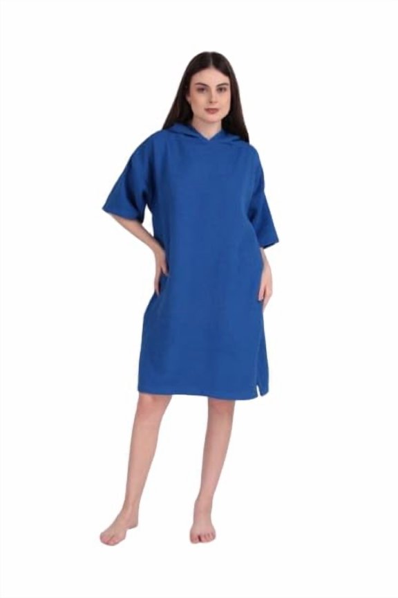 ALLEN & MATE 100% Cotton Waffle Changing Robe – Quick-Dry Beach Poncho Towel with Hood & Pockets for Men & Women