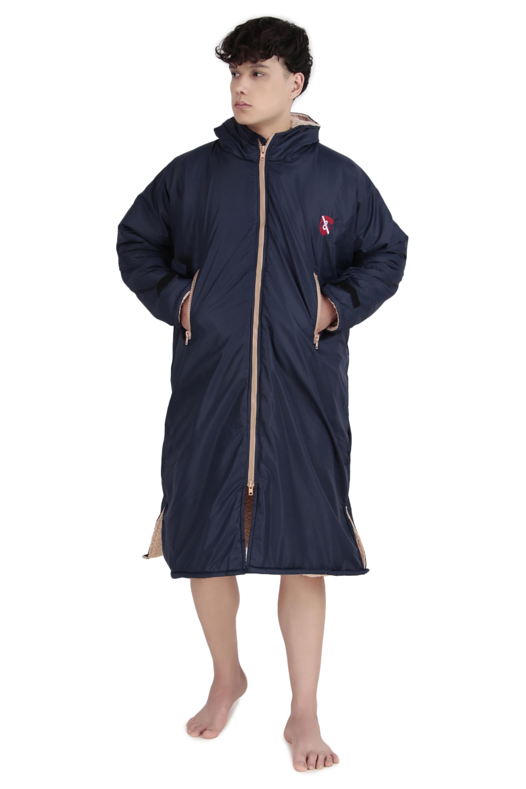 ALLEN & MATE 100% Waterproof Adult Changing Robe, Oversized Long Sleeve ...