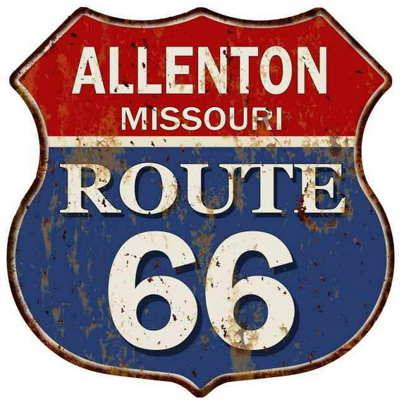 ALLENTON, MISSOURI Route 66 Shield Metal Sign Man Cave Garage 211110013082