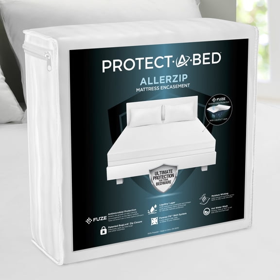 Protect-A-Bed ALLERZIP Zippered Mattress Encasement, Bed Bug Proof and Dust Mite Proof, 100% Waterproof, Fits 6"-11", Full