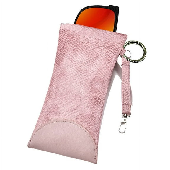 ALLEYWELLS Soft, Squeeze Top Sunglasses Pouch with Buckle, Pink, 1 Piece