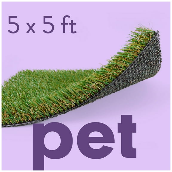 ALLGREEN Pet 5 x 5 FT Artificial Grass for Pet Dog Potty Training Indoor/Outdoor Area Rug