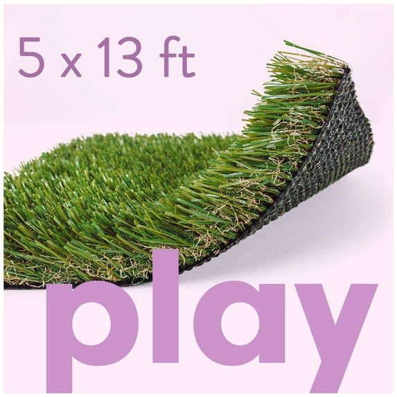 ALLGREEN Play 5 x 13 ft Artificial Grass for Pet Kids Playground and Parks Indoor/Outdoor Area Rug