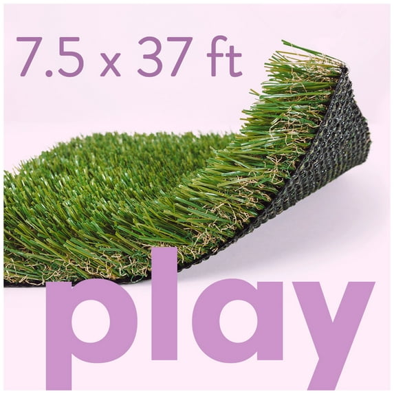 ALLGREEN Play 7.5 x 37 ft Artificial Grass for Pet Kids Playground and Parks Indoor/Outdoor Area Rug