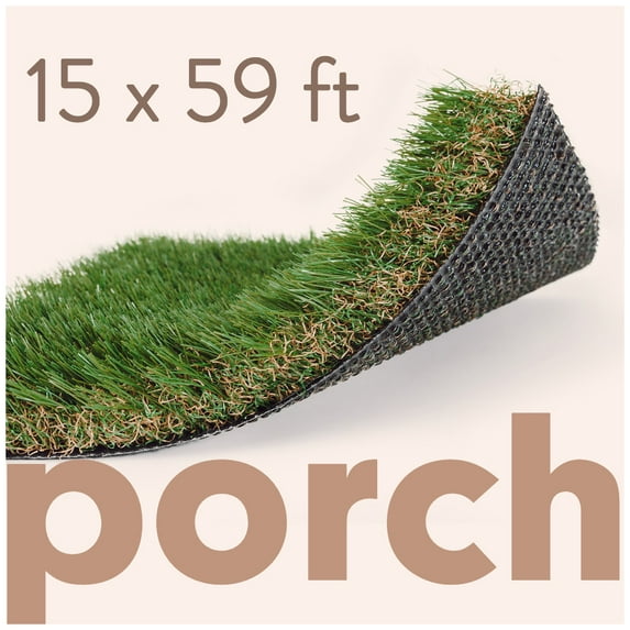 ALLGREEN Porch 15 x 59 Feet Artificial Grass for Pet Deck Balcony Indoor/Outdoor Area Rug