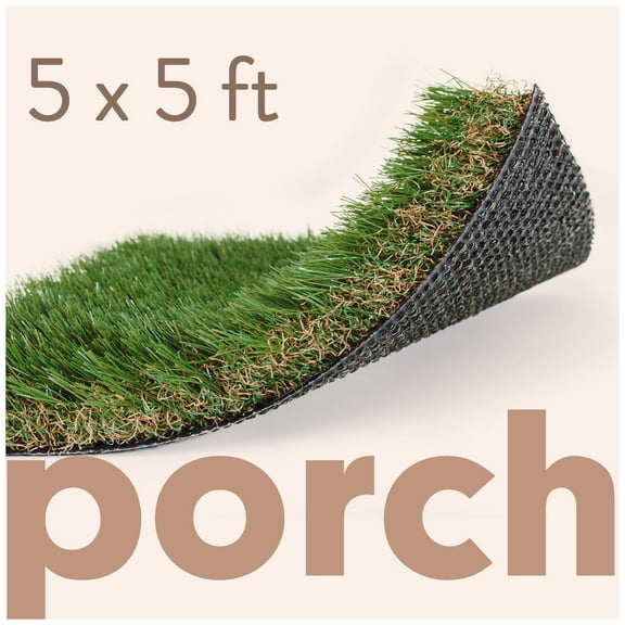 ALLGREEN Porch 5 x 5 Feet Artificial Grass for Pet Deck Balcony Indoor/Outdoor Area Rug
