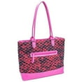 thumbnail image 1 of ALLIE Quilted Fabric with Croco Faux Leather Tote - Red Floral Pink, 1 of 1