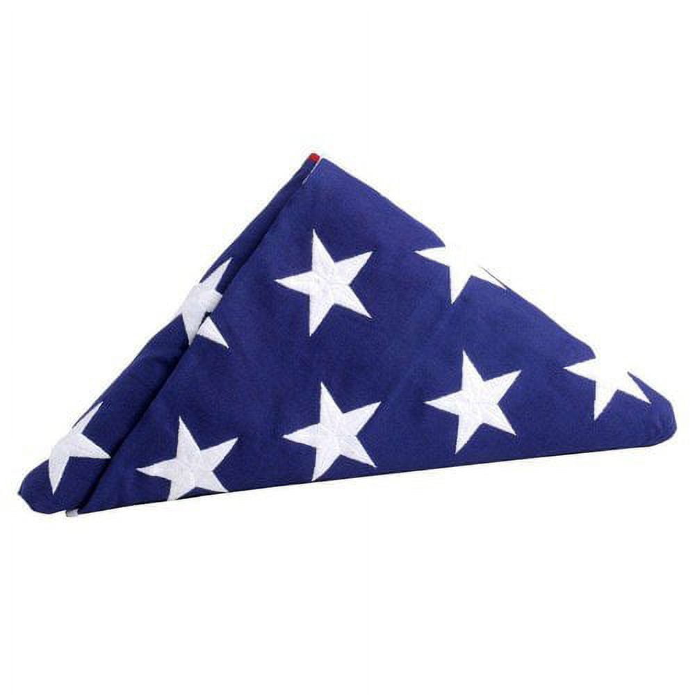 Patriotic Blue Cotton Memorial Burial Flag with Brass Grommets