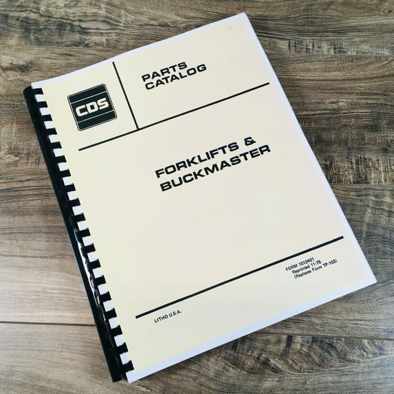 ALLIS CHALMERS CDS 510 512 514 521 BUCKMASTER FORKLIFTS PARTS MANUAL CATALOG