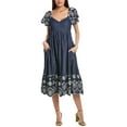 thumbnail image 1 of ALLISON womens  Claire Midi Dress, s, Blue, 1 of 3