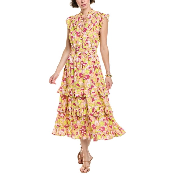 ALLISON womens  Misha Midi Dress, s, Orange