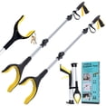 thumbnail image 1 of ALLJOY 2 Pack 43" Grabber Tool, Handheld Trash Claw Pick-up Stick Grabber, Long Heavy-Duty Aluminum Grabber, Suitable for Seniors, with 360-Degree Rotation, Anti-Slip and Magnetic Design, Yellow, 1 of 6