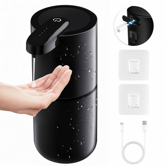 ALLJOY Automatic Liquid Soap Dispenser 12.8oz/380ML Electric Wall Mount Touchless Soap Dispenser for Kitchen Bathroom USB Rechargeable Hand & Dish Soap Dispenser